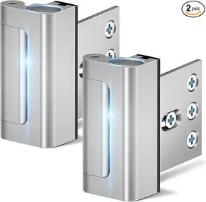 2 Pack Home Security Door Lock - Durable Aluminum Reinforcement for Inward Swinging Doors - 800 lbs Force Resistance - Easy Install with 8 Screws