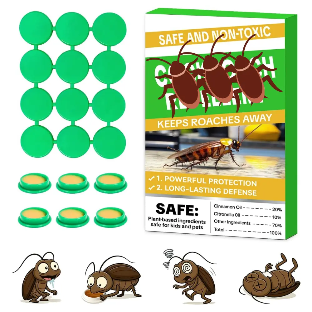 Gel Bait Traps, 24 Pack Cockroach Repellent Indoor Home, Roach Deterrent, Pet Safe Roach Repeller Outdoor, Keep Roaches Away, Clean for House, Hotel,Warehouse