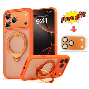 Magnetic Snap-On Stand for iPhone 17 Pro/17 Pro Max/16 Pro Max/16 Pro with Excimer Laser-Treated Anti-Fingerprint Case