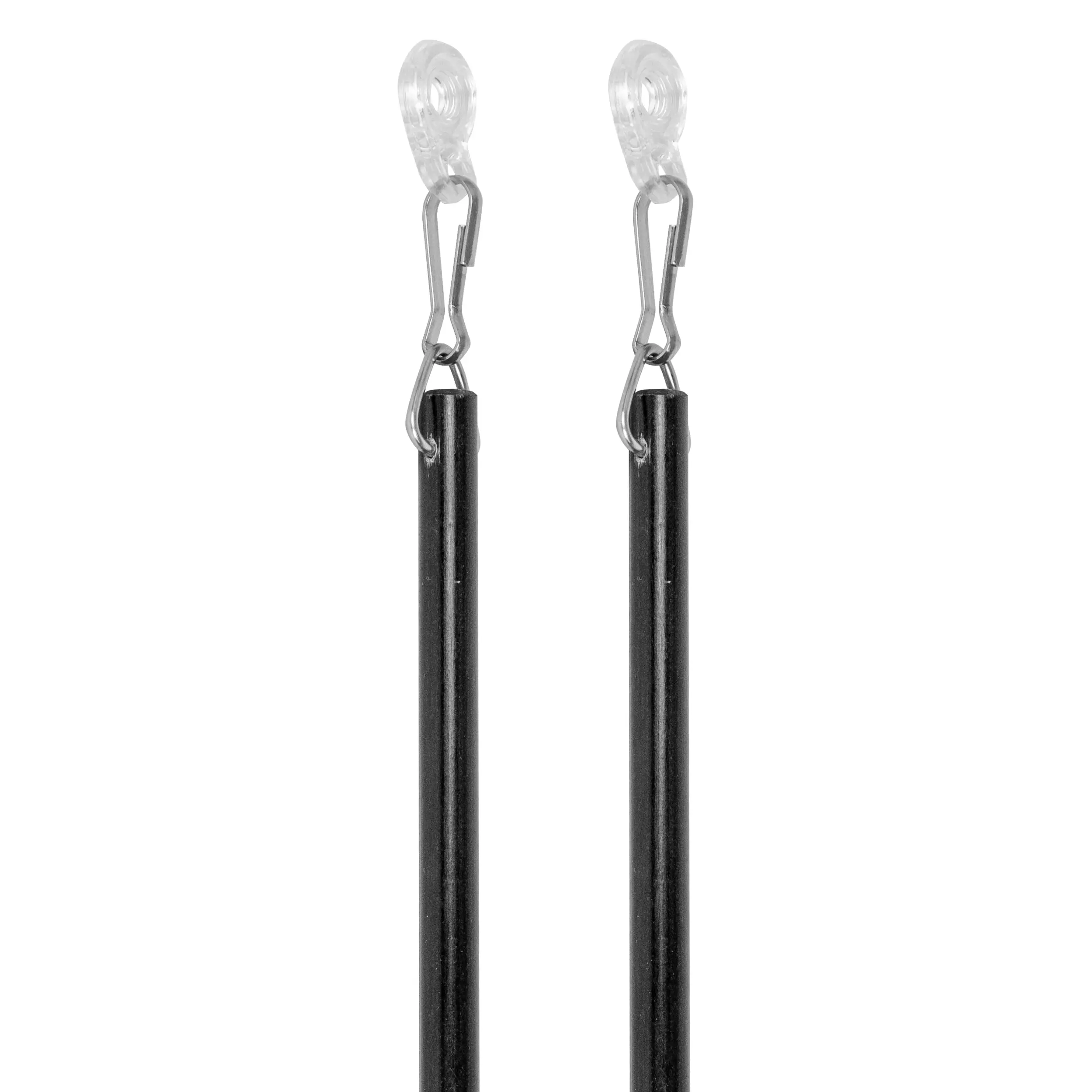 3/8" Fiberglass Baton with Snap and Adaptor 48", Black - 2PC
