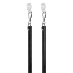 3/8" Fiberglass Baton with Snap and Adaptor 48", Black - 2PC