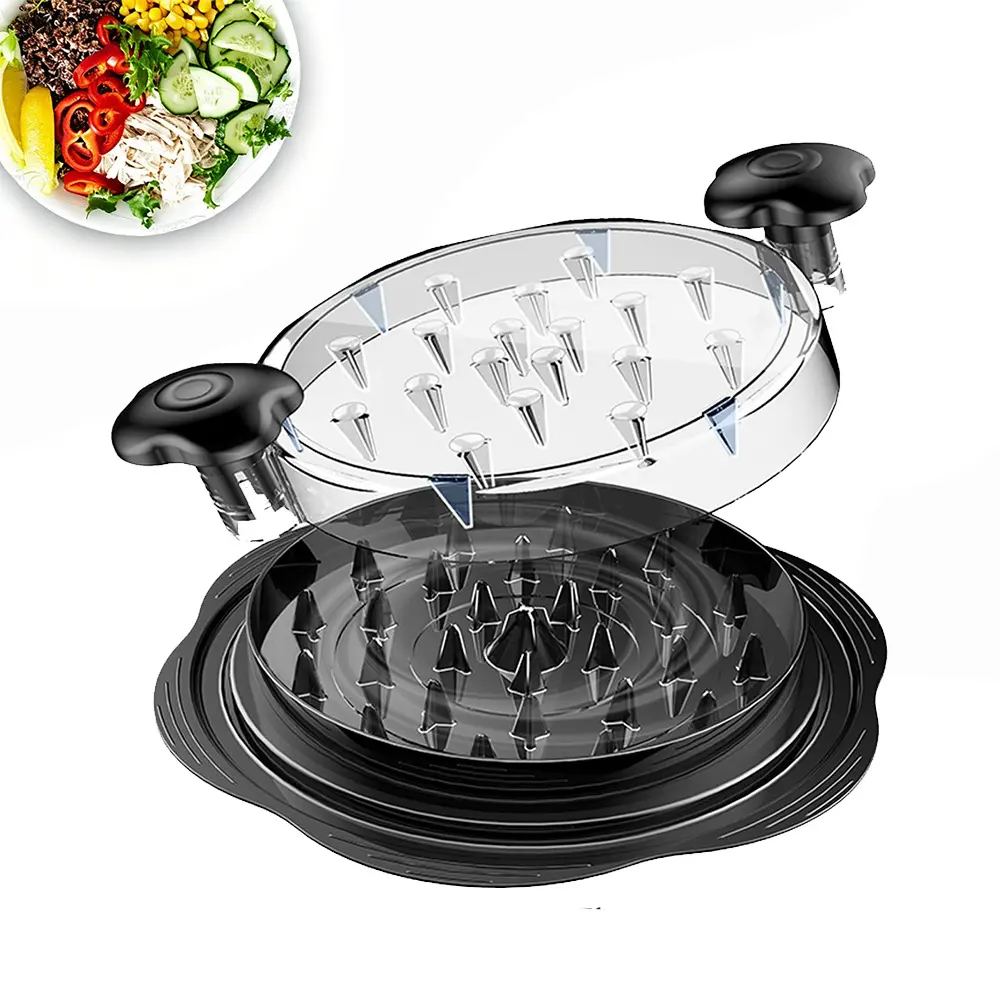 Manual Control High Storage Chicken Breast Shredding Tool, Full Clear Visible Meat Shredding Device, Tough Long Lasting Anti-Slip Rubber Foot Mats, Polished Minimalist Smooth Contoured Handle, Non Hazardous BPA-Free for Lamb Beef Chicken Shreds