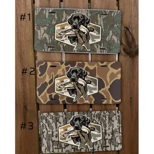 [ CAMO NATION ] Duck Hunting Labrador License Plate - Labrador Retriever with Duck Artwork - Rugged Camo Design Aluminum Tag - Perfect for Duck Hunting Enthusiasts & Dog Lovers