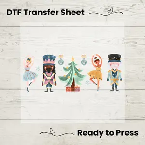Nutcracker Christmas DTF, Dtf Transfer Sheet, Ready to Press, Custom Dtf, DIY Heat Transfer, Ballet Lover Gift, Holiday Sweater