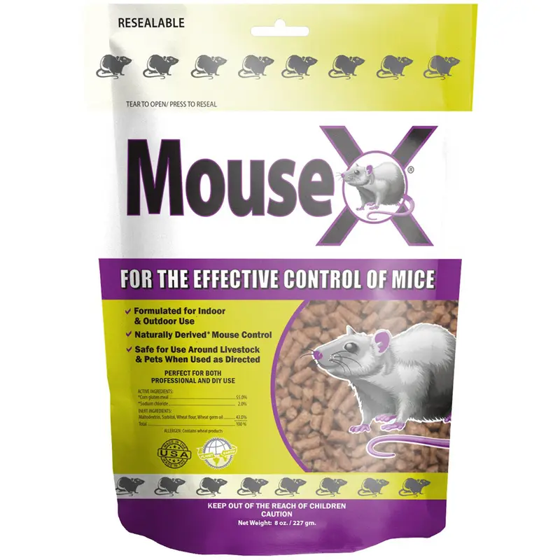 Rodent Control Bait Pellets for Rats and Mice, Poison-Free Indoor & Outdoor Pellets, Natural Formula for Effective Rodent Management, 8 oz Bag