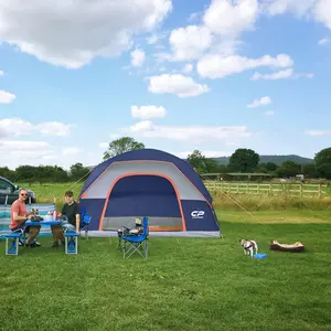 CAMPROS CP Tent 6 Person Camping Tents, Waterproof Windproof Family Dome Tent with Rainfly, Large Mesh Windows, Wider Door, Easy Setup, Portable with Carry Bag