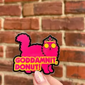 Goddamnit Donut Magnet, Dungeon Crawler Carl Die-cut Magnets, LitRPG Gamer Reader Humor
