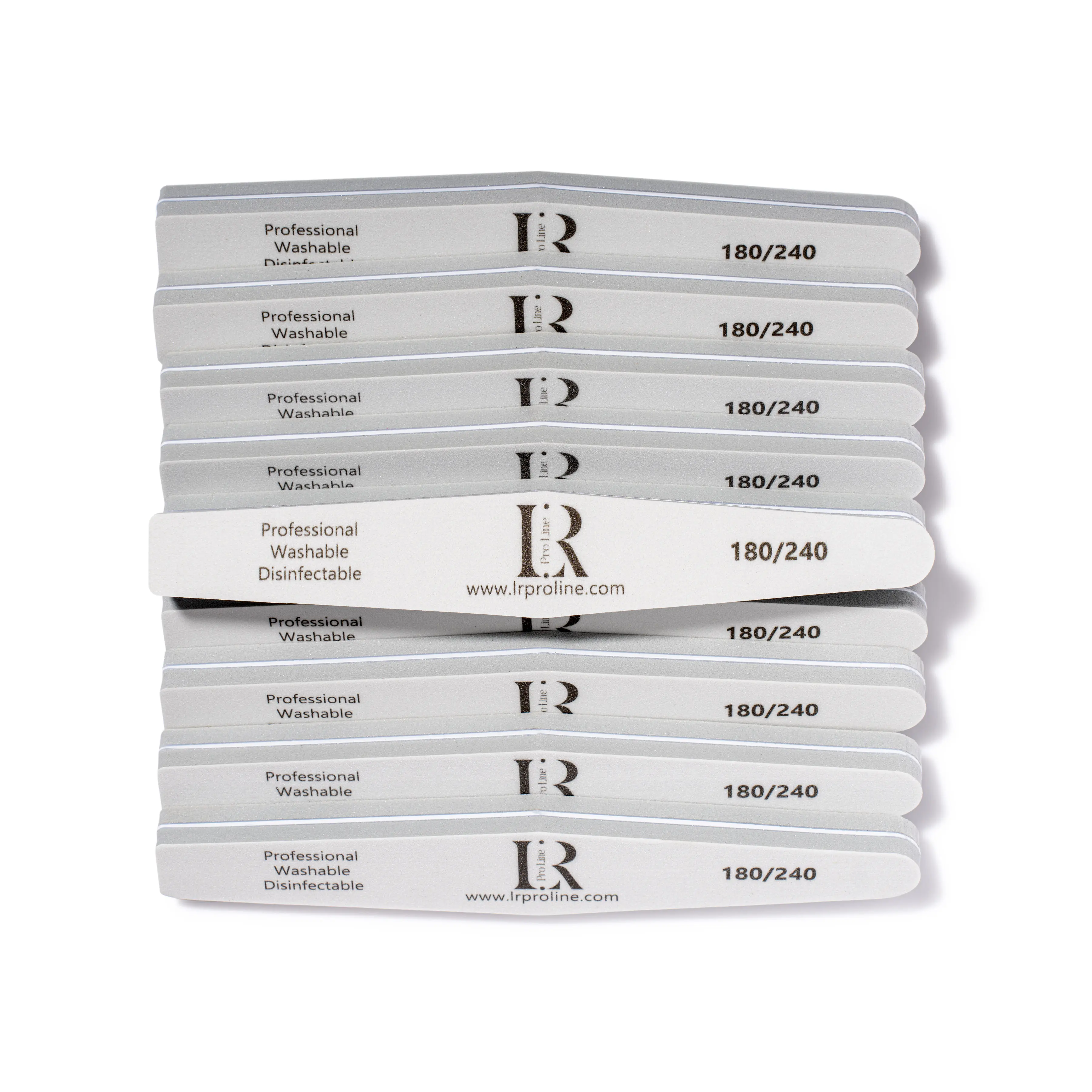 LR PRO LINE Diamond Shape Nail Buffer Nail File Set - 180/240 Grit, Salon-Quality Tech Supplies, Smooth Polish Applicator, Compact Pack for Adult Manicure Care