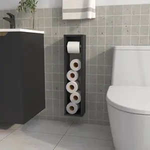 Wenge Toilet Paper Holder On-Site