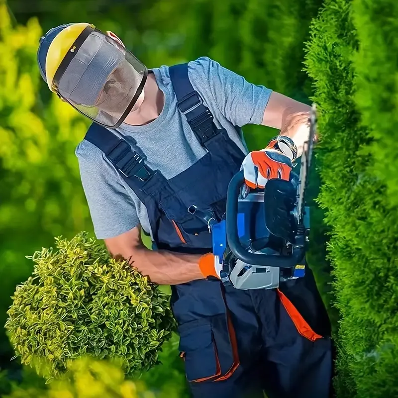 Adjustable Mesh UV Protective Face Shield with Durable Plastic Headgear for All-Seasons Outdoor Use by Chainsaw Users & Gardening Enthusiasts
