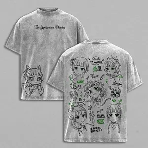 Maomao The Apothecary Diaries Tee Washed – Vintage Heavy Cotton Oversized Anime Manga T-Shirt, Double Printed Japanese Retro Streetwear Graphic Top, Imperial Palace Mystery Edition, Unisex Womenswear Menswear