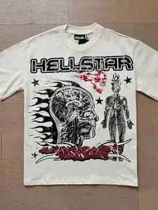 Graphic-Shirt Cotton Tees Size Plus,Hellstars Brain Human Body Anatomy Y2K Graphic T-Shirt,220g 100% Cotton,Round Neck Short Sleeve,White Streetwear Essential,Unisex Style ,Y2K,Oversized Shirt Men,Summer Tops