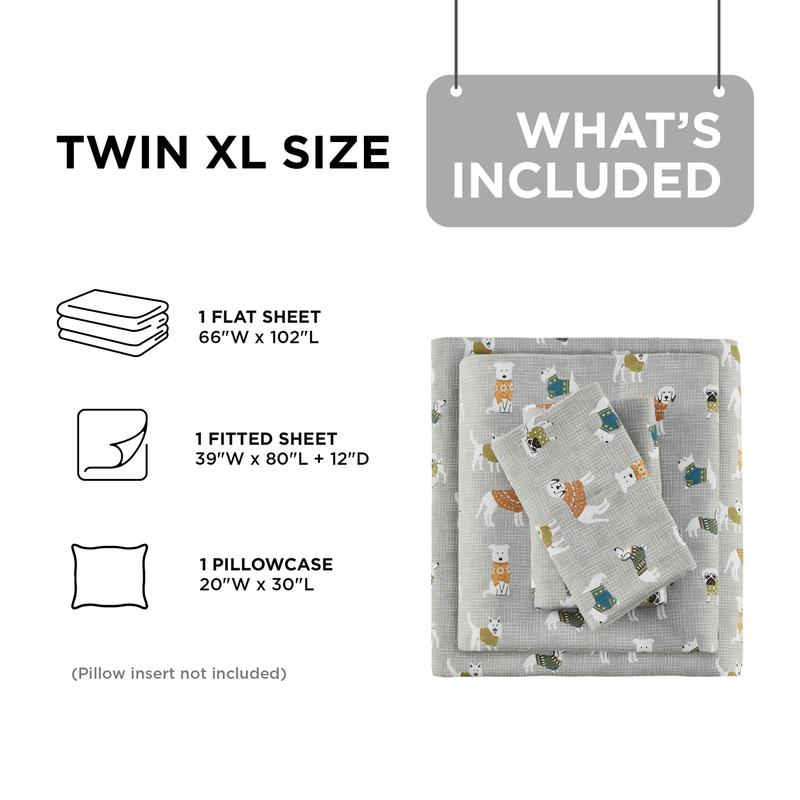 MAIN STREET Cozy Cotton Flannel Printed Sheet Set with Comfortable Design and Soft Fabric