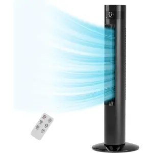 COWSAR 36" Tower Fan with Remote Control, 3 Modes, LED Display, 85° Oscillation, Portable Floor Bladeless Fan for Bedroom Living Rooms Home Office, White
