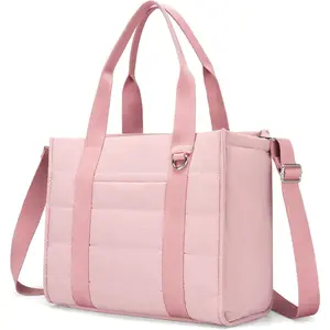 Travel Tote Bag for Women Work Puffer Laptop Crossbody Bags with Zipper Quilted Gym Tote Nylon Purse  Handbags