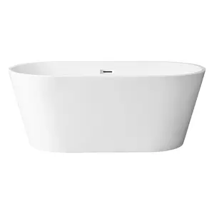 59" Acrylic Freestanding Bathtub Contemporary Soaking Tub