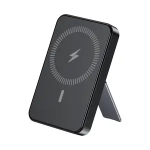 10000mAh Magnetic Power Bank - Portable Wireless Charger with Foldable Stand, LED Digital Display, Durable Lithium Battery, Simultaneous Charging for iPhone, Android & Smartphone - Travel Gadget