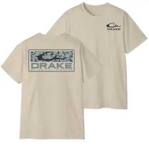 Drake Waterfowl Systems Brown Camo T-Shirt – Unisex Cotton Duck Hunting Graphic Tee, Outdoor Southern Lifestyle Shirt for Men