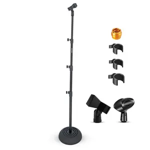 5Core Mic Stand Floor Adjustable Universal Heavy Duty Microphone Stands Round Base Soporte De microfono