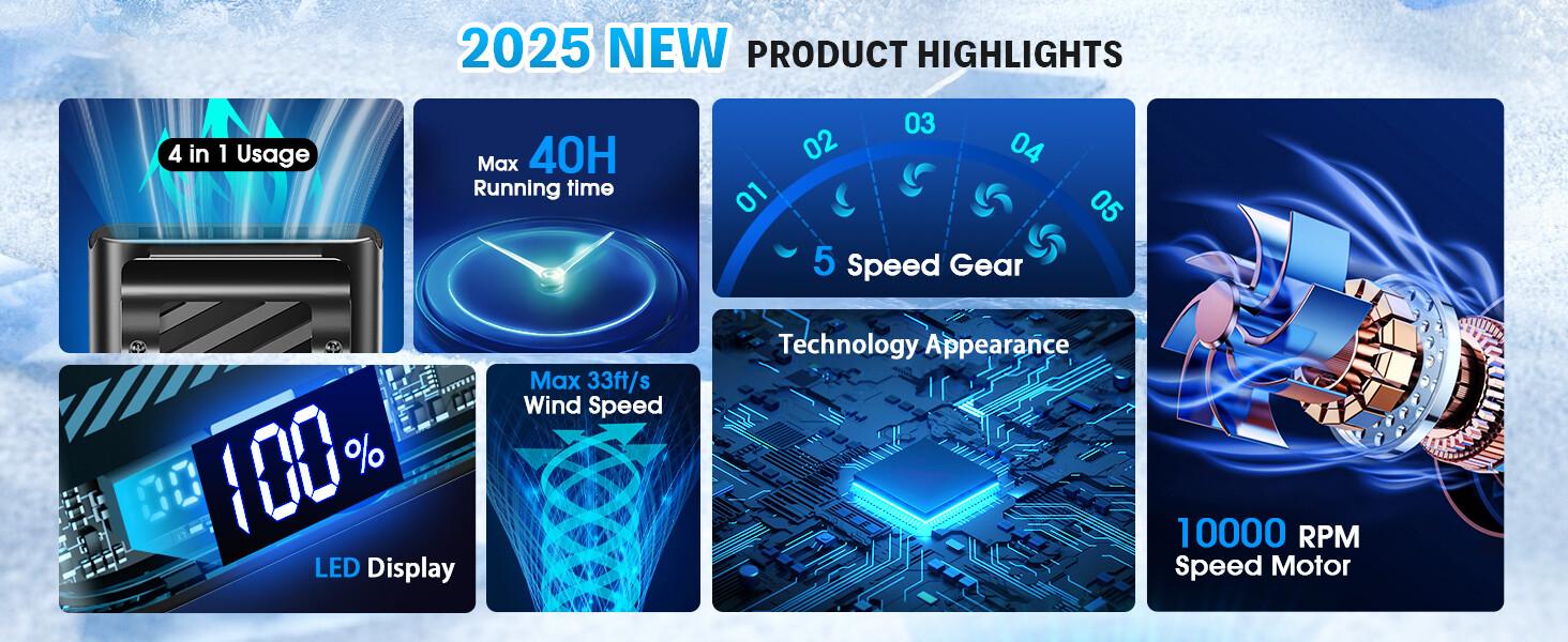 [CLEARANCE Sale] Portable Waist Fan Desktop Tower Fan Portable Air conditioner