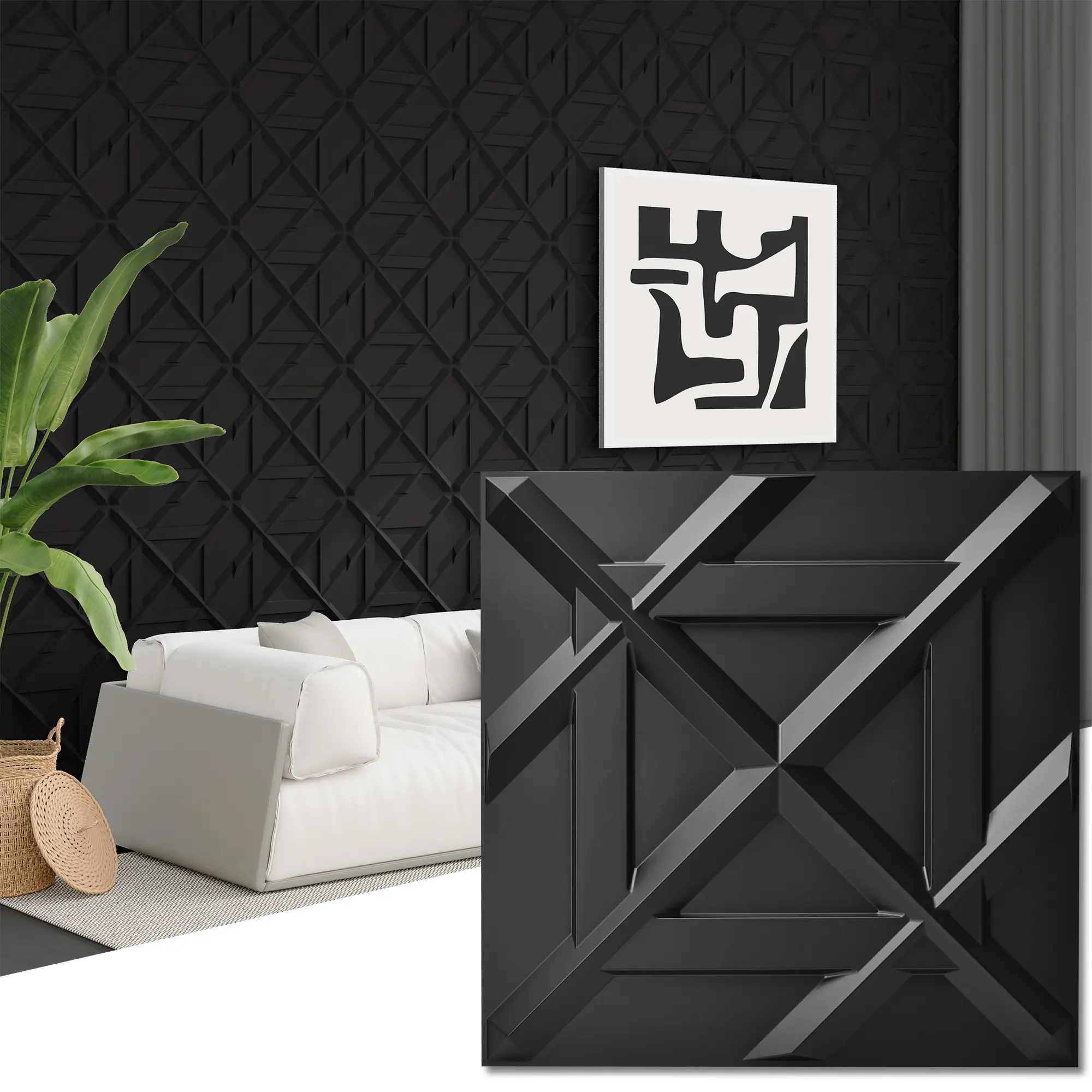 Art3d 3D PVC Decorative Wall Panels - Pack of 12, 19.7in x 19.7in, 32 Sq.ft/Case, Lightweight, Bold Design, Modern Aesthetic, Effortless Installation via Command Strips, Versatile Usage for Residential/Commercial Spaces