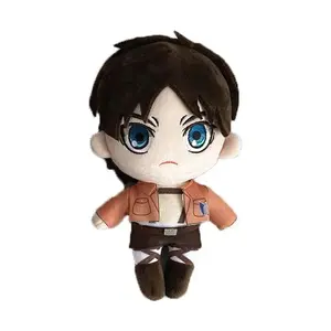 20cm Anime Attack on Titan Plush Toys Doll Kawaii Levi Eren Mikasa Cute Kawaii Collection Green Stuffed Birthday Gifts For Kids