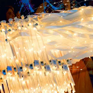 50 count Wedding Wands with Ribbons & Bells, Romantic Sparkle with Three Light Modes, Light up Wands for Wedding Send off,  Year, Birthday Party, Parties, and Celebrations