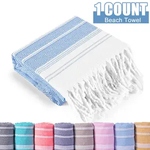 Oversized Beach Towel Sand Free Quick Dry Easy To Carry Turkish Linen Beach Towel 72'*38' Packable Super Absorbment Swim Gym Pool Towel Blanket For Adult Children Camping Summer Vacation Essentials Accessories Must Haves Beach Swim Stuff Colorful Stripes