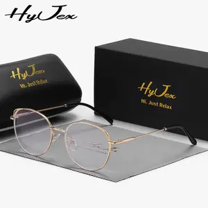 HyJex uninsex metal flat mirror frame glasses fashionable kitten glasses