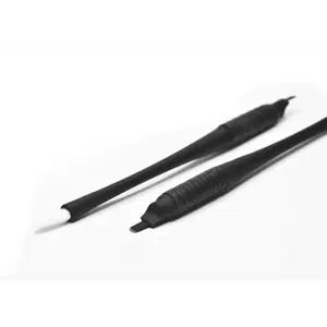 Mellie's Signature Microblading Eyebrow Pen (Pack of 10) - Disposable Microblading Pen with Sterilized Blade, Comfortable Rubber Grip and Pigment Sponge for Flawless Bro (U18 .20mm, Black)