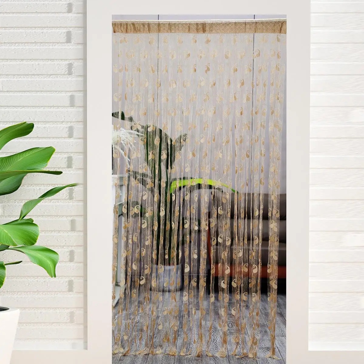 Solid Color Door Curtain, 1 Count Hollow out Design Decor Curtain for Bedroom & Living Room, Home Decoration for Wedding Party, Decorations Supplies