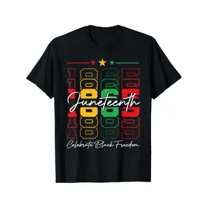 S & S Unisex Short Sleeve Juneteenth 1865 Print Graphic T-Shirt - 100% Soft Fabric, Round Neck, Loose Fit, Medium Stretch, Geometric Pattern, Cultural Streetwear Top, All-Season Casual Apparel Man Oversized