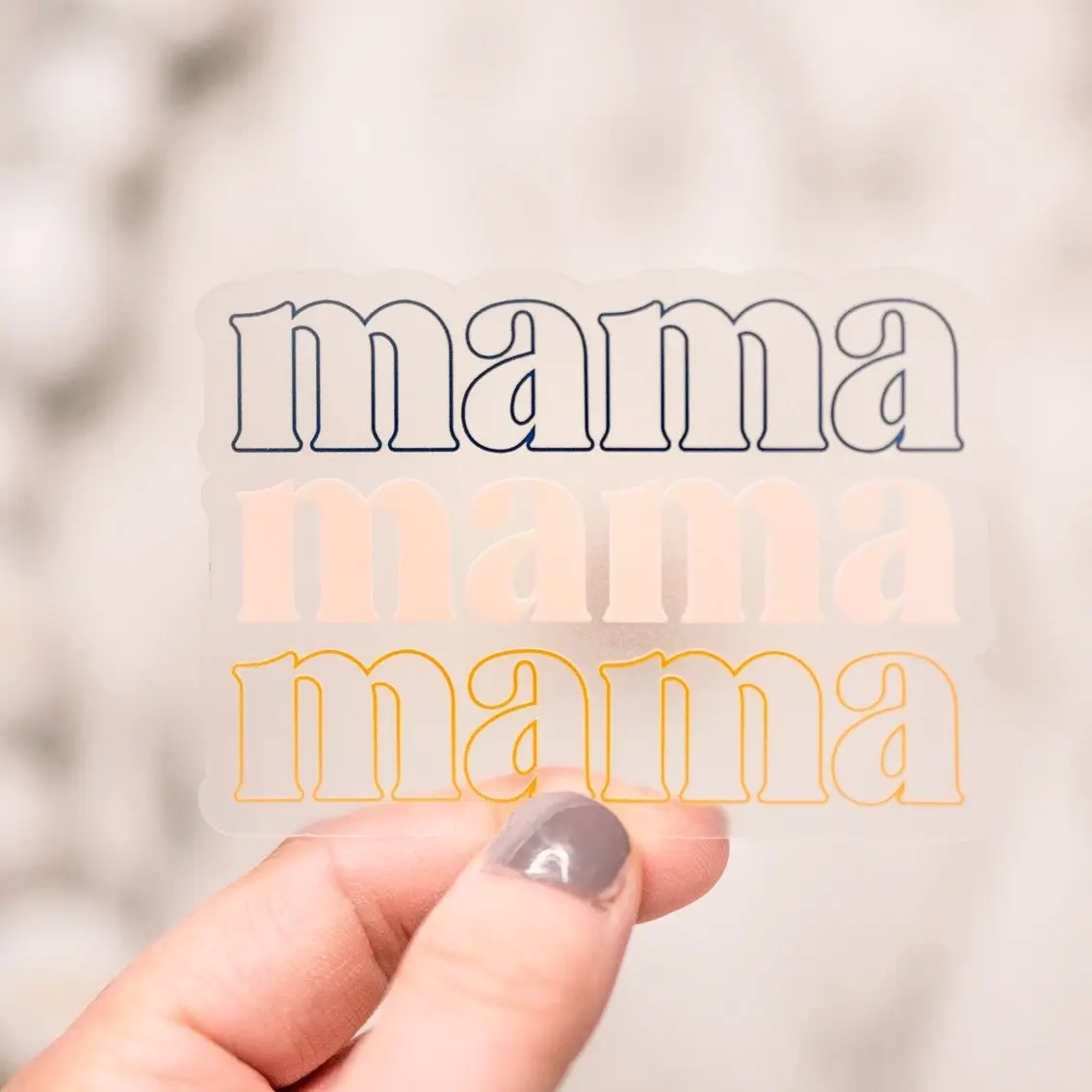 Mama Sticker, Water Bottle Sticker, Mom Sticker, Car Decal, Clear Vinyl Decal, Laptop Sticker, Mothers Day Gift, Tumbler Decal, Waterproof
