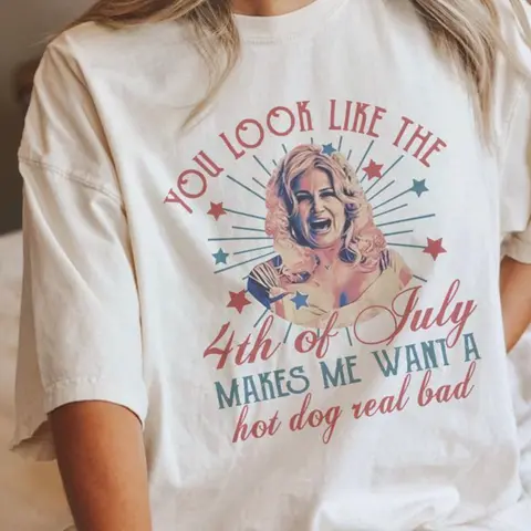 You Look Like The 4th Of July Makes Me Want A Hot Dog Real Bad Jennifer Coolidge Legally Blonde 2 Shirt Independence Day, Full Color, Menswear Top, Womenswear Top