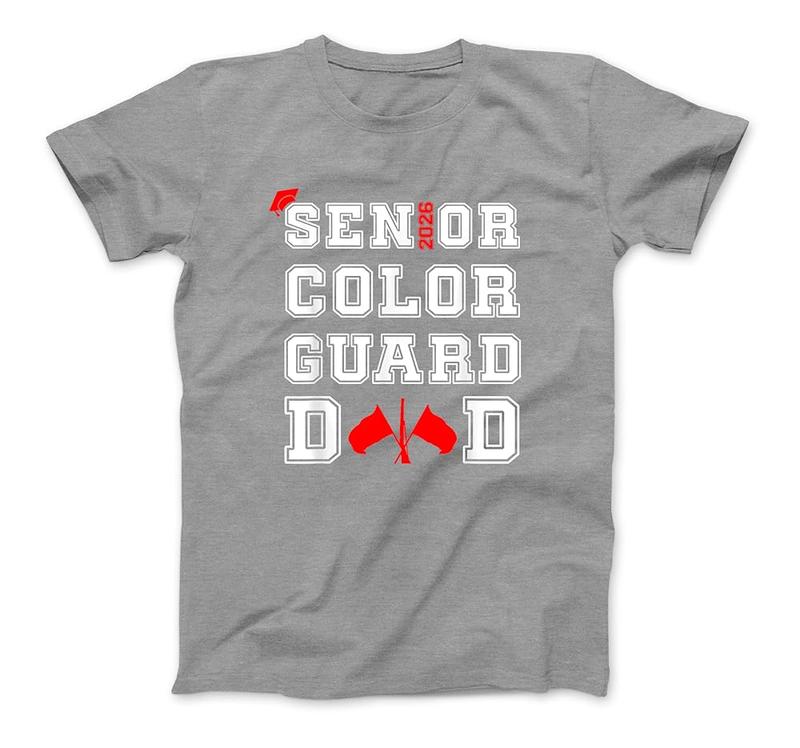 Senior 2026 Color Guard Dad Marching Band Senior Night Red T-Shirt