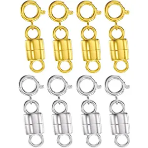 Necklace Clasps and Closures 14k  and  Beads Chain Extender Necklaces Bracelet Safety Locking  Clasp Converter (4  and 4 )
