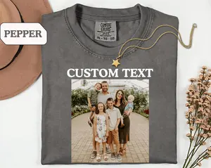 Comfort Colorscustom Photo Shirt, Personalized T-shirt, Custom Picture Tshirt, Your Photo Shirt, Family Picture Tee, Logo Image Shirts Gift
