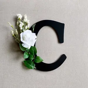 Floral Wooden Letter Initial Wall Hanging