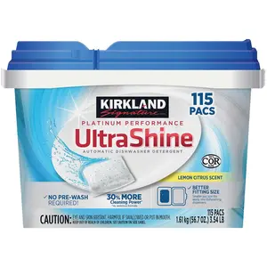 Kirkland Dishwasher Ultrashine Detergent 115 Pieces