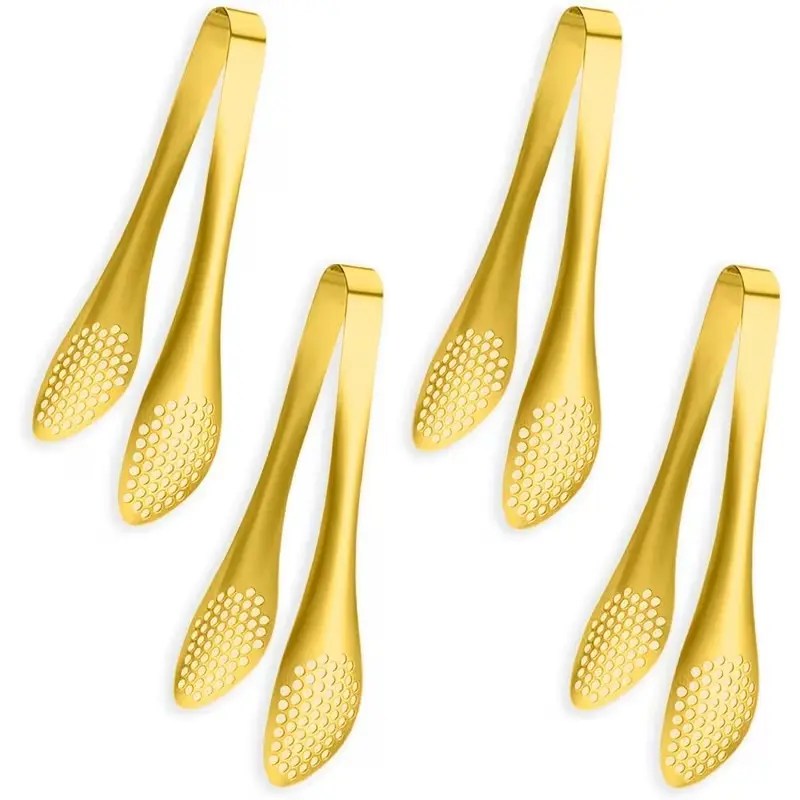 4pcs Stainless Steel Buffet Tongs Utensil Set - Dishwasher-Safe, Multi-Use Utensil for Salads, Grilled Foods, Pasta, Fruits, Vegetables, Meats - Ideal for Home Kitchens, Home Parties, Restaurants campingessentials