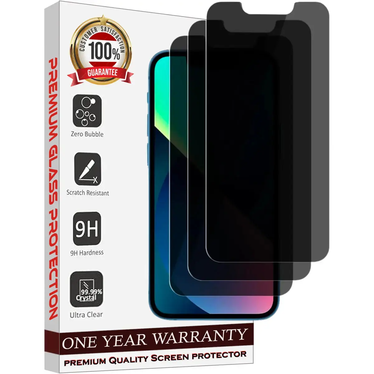 Entronix Anti-Spy Privacy Screen Protector Compatible with iPhone 11 Pro Max - 3-Piece Combo