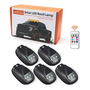 Solar USB Rechargeable Mouse Warning Light, Car Roof Flashing Lamp Remote Control Multi-Mode Roof Decoration Light Car Led Lights
