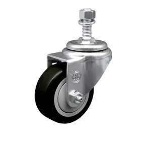 Service Caster Brand Replacement for Colson Caster 2.03254.95 MTG10 - Polyurethane Swivel Threaded Stem Caster with 3.5" Black Wheel and 1/2" x 3/4" Stem - 300 lbs Capacity/Caster