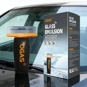 Car Glass Oil Film Eraser Kit - Professional Cleaning Emulsion & Applicator Sponge - Ultimate Clear Vision Solution for Rain Repellent Bonding- All-in-One Pro