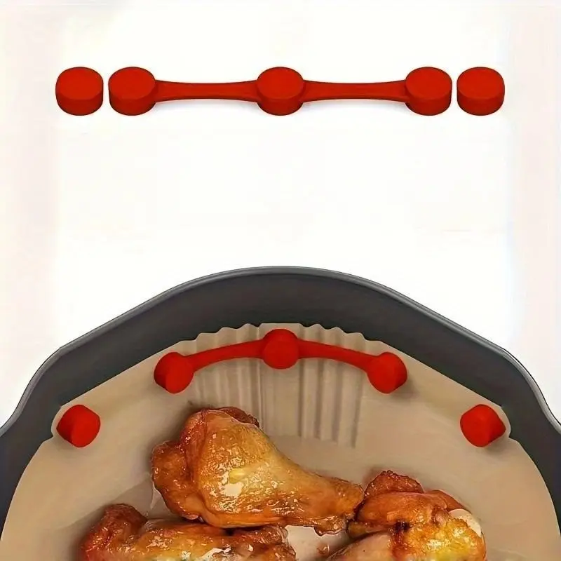 1 Set Air Fryer Magnet Silicone Buckle, Air Fryer Magnetic Silicone Clips, for Holding Down Air Fryer Parchment PaperHeat-Resistant Reusable