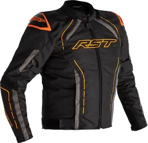 RST S1 CE JACKET BLK/GRY/NEON ORG TEXTILE XL - Black/Grey/Neon Orange Textile Jacket with CE Level AA Armor & Reflective Panels