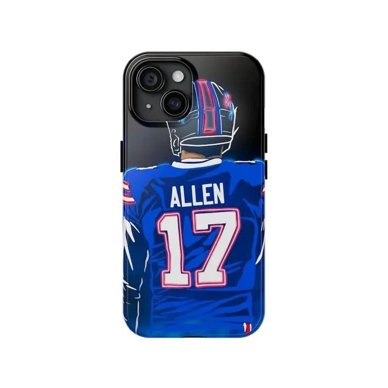 Buffalo Josh Allen Phone Case Dual Layer Protection Tough Case Dual Layer Impact Resistant High Protection Phone Case, Baseball Team Fan Aesthetic Suitable for iPhone 17/16/15/14/13/12/11 Pro Max/Plus and  Samsung Galaxy S23FE/22/23/24/25