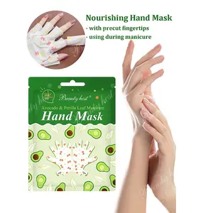 BEAUTY HOST Avocado and Perilla Leaf Manicure Hand Mask - Set of 3, Natural Extracts, Moisturizing, Nourishing, Fragrance-Free