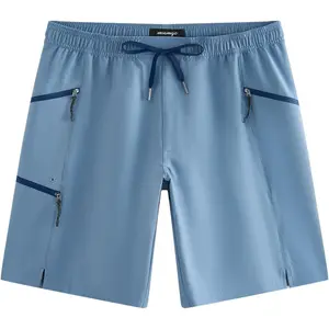 Mens Swim Trunks 9" Unlined Quick Dry Board Shorts with Zipper Pockets, 4-Way Stretch Bathing Suits for Beach