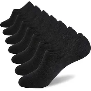 No Show Socks Mens,Womens Men Ankle Socks Short Low Cut Invisible Liner Non Slip Casual Athletic Boat Socks,Cotton Thin Non Slip  Men Invisible Sock Black Sport,7 Pair,Grip Socks Fabric Mesh